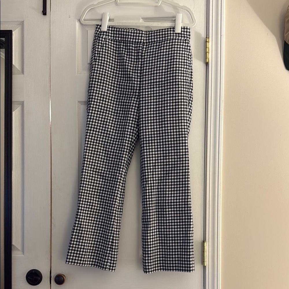 J. Crew Black and White Gingham Trousers